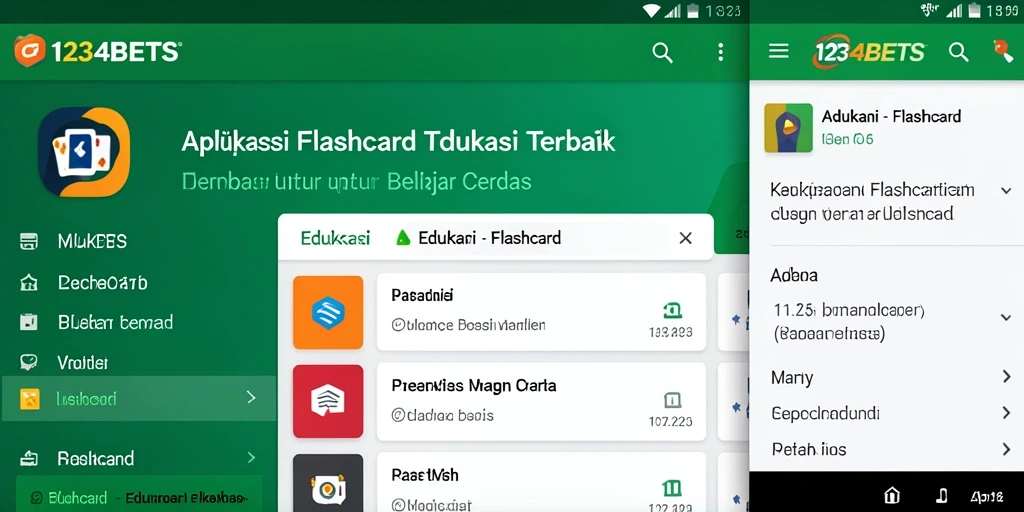 Tampilan antarmuka 1234BETS dengan fitur Flashcard yang menarik.
