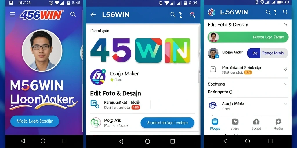 Antarmuka pengguna yang intuitif dalam aplikasi Logo Maker 456WIN.