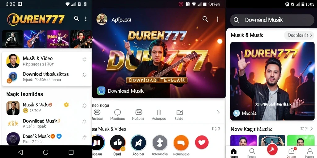 Tampilan antarmuka DUREN777 yang menarik dan mudah digunakan untuk Download Musik.