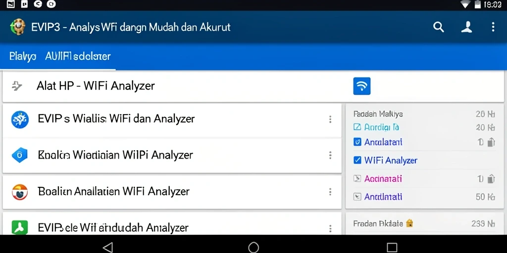 Tampilan antarmuka EVIP3 menampilkan analisis WiFi yang lengkap dan informatif.