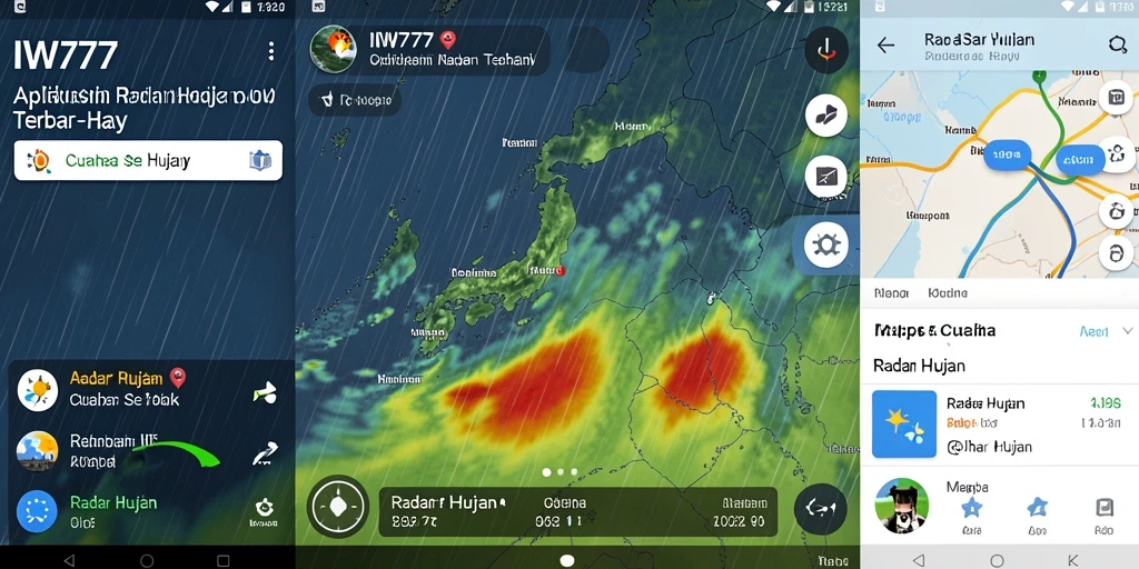 Antarmuka IW777 menampilkan kondisi radar hujan secara real-time.