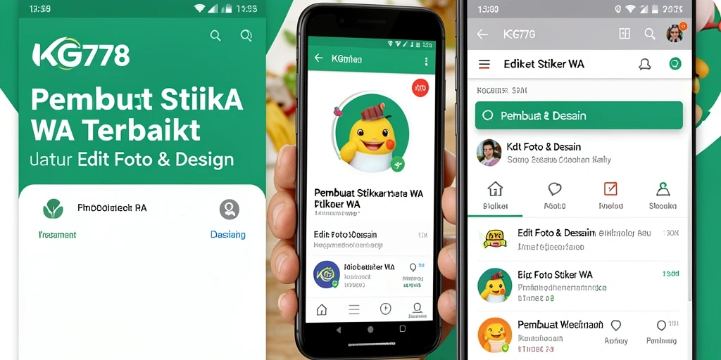 Antarmuka KG778 untuk membuat stiker WA yang mudah dan menarik.