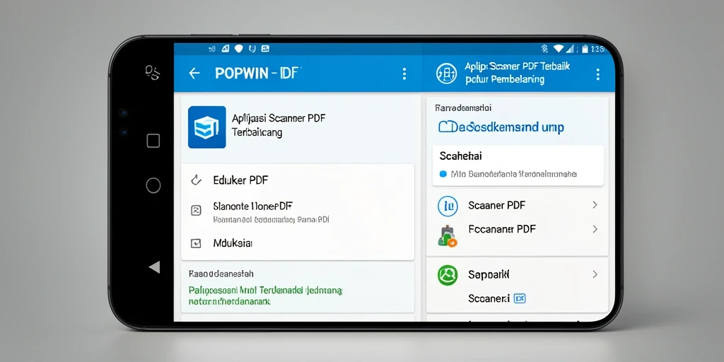Screenshot antarmuka POPWIN yang menunjukkan fungsi Scanner PDF dengan jelas.