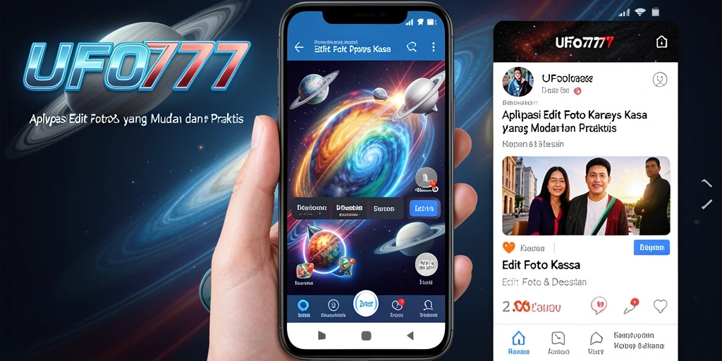 Tampilan antarmuka pengguna UFO777 untuk edit foto kertas kaca.